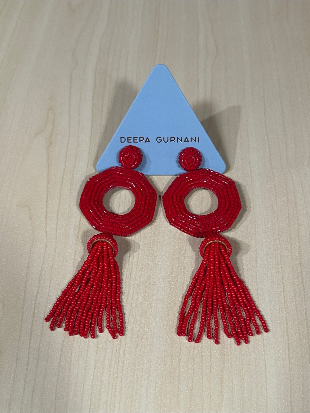 Deepa Gurnani Beaded Tassel Statement Earrings